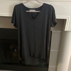 Soft v neck, high low top